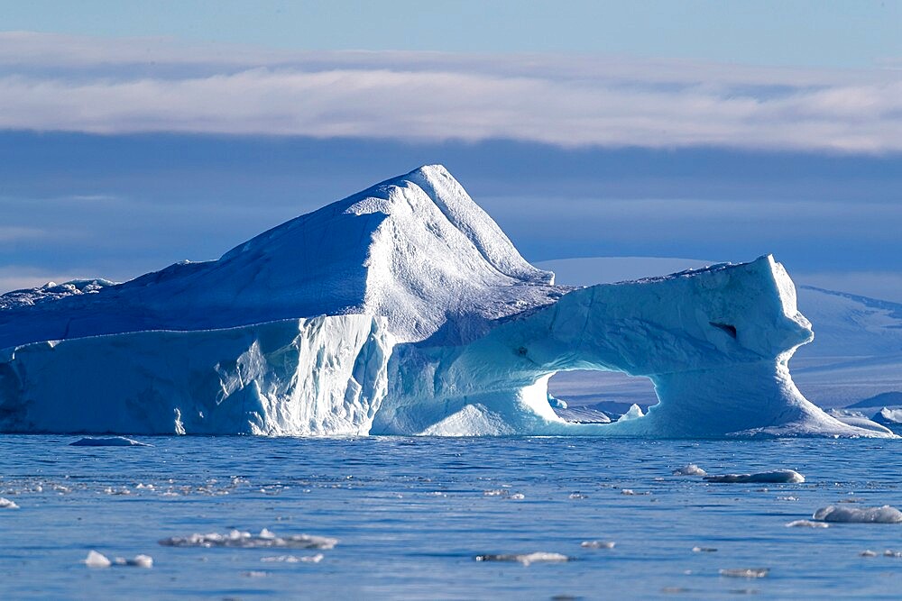 Iceberg calved from glacier from the Greenland Icecap in De Dodes Fjord (Fjord of the Dead), Baffin Bay, Greenland, Polar Regions