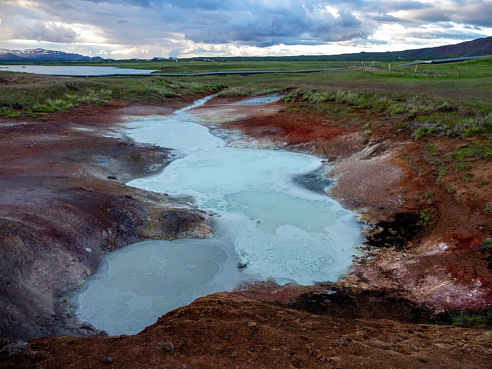 Geothermal mud pots located just outside the town of Husvik on the northern coast of Iceland, Polar Regions