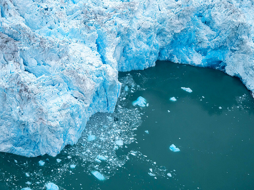 Detailed view of the Leconte Glacier, flowing from the Stikine Ice Field near Petersburg, Southeast Alaska, United States of America, North America