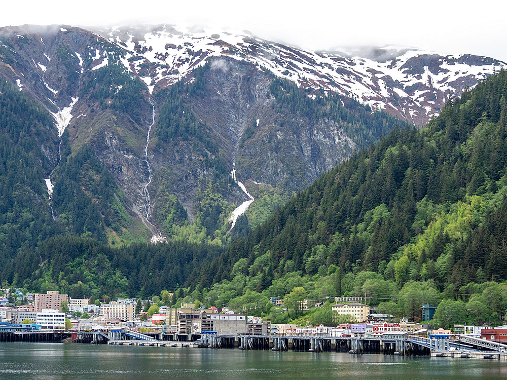 Downtown Juneau in Covid times with no cruise ships, Southeast Alaska, United States of America, North America