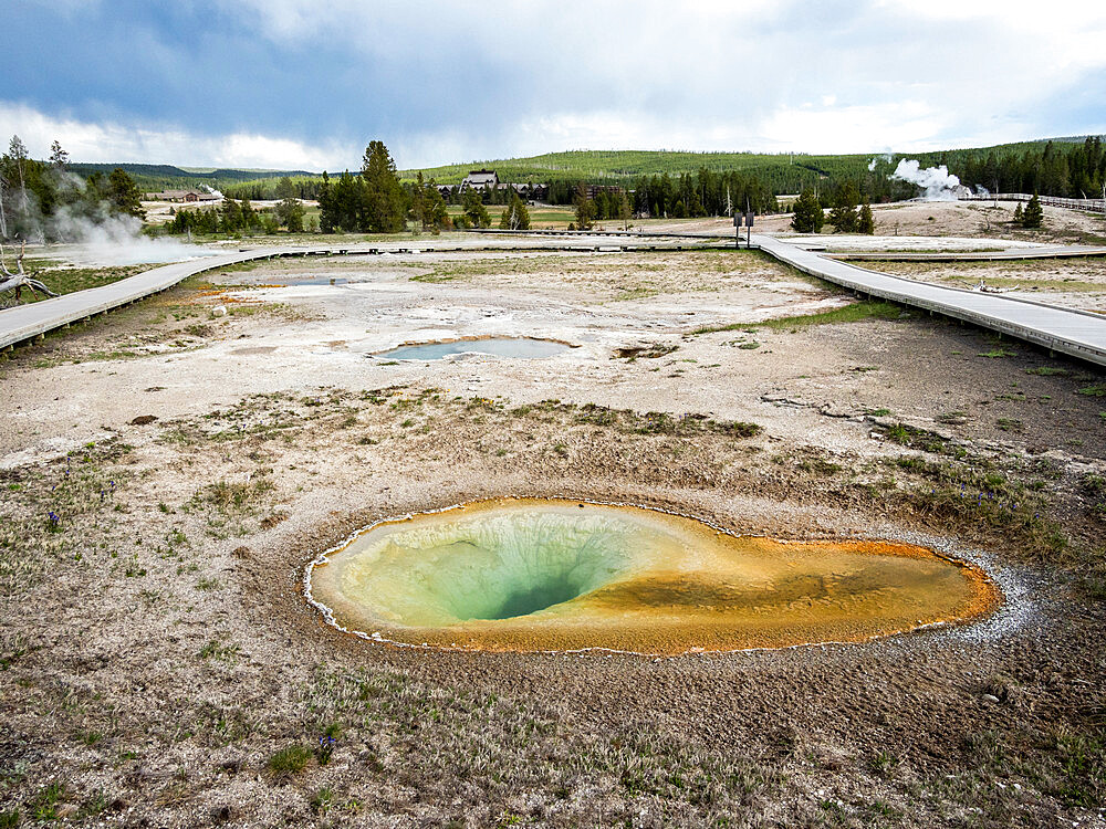 Belgian Pool, in the Norris Geyser Basin area, Yellowstone National Park, UNESCO World Heritage Site, Wyoming, United States of America, North America