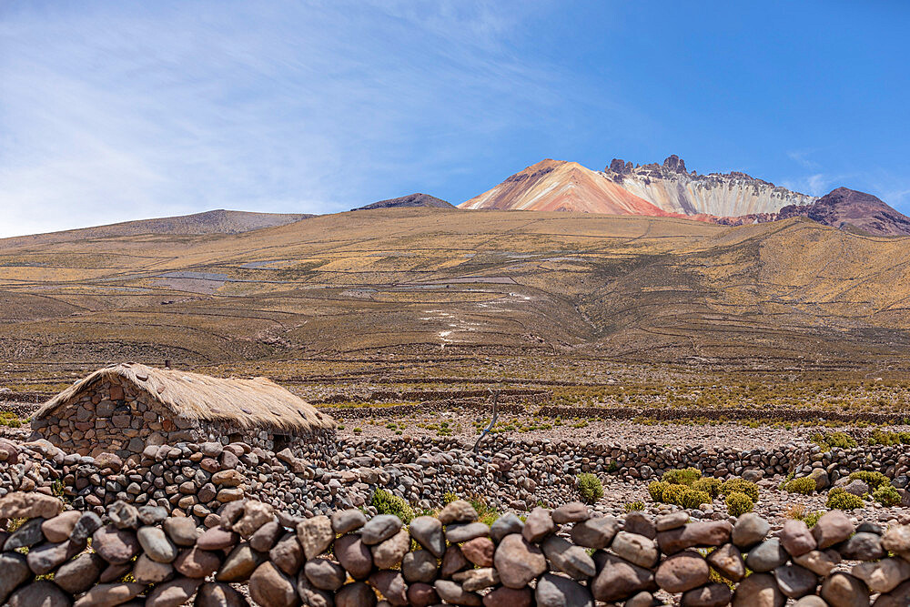 Abandoned village near Coqueza, a small town near the Thunupa Volcano, Salar de Uyuni, Bolivia, South America