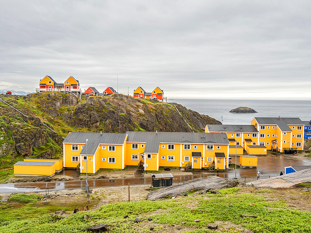 Colorfully painted houses in the city of Sisimiut, Greenland, Denmark, Polar Regions