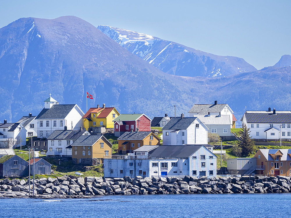 A view of the village of Bjornsund, abandoned in 1968 to full time residents, Hustadvika Municipality, More og Romsdal, Norway, Scandinavia, Europe