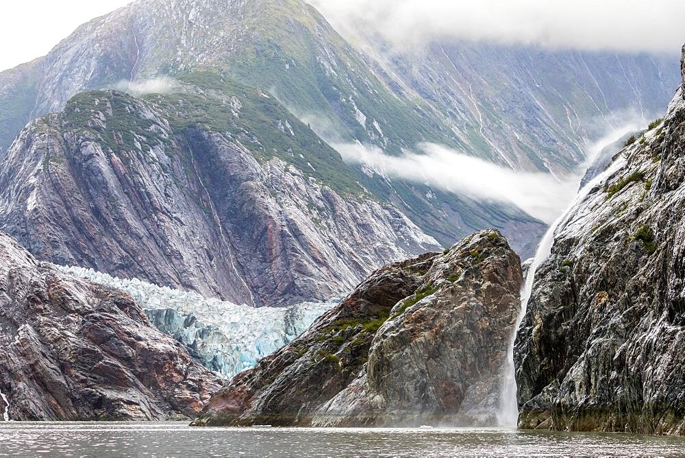 A waterfall near Sawyer Glacier in Tracy Arm-Fords Terror Wilderness, Southeast Alaska, United States of America.