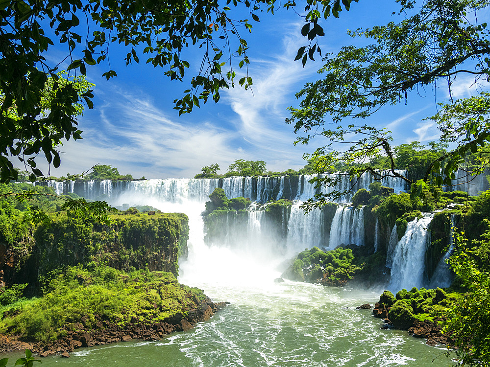 A view from the lower circuit at Iguazú Falls, Misiones Province, Argentina.