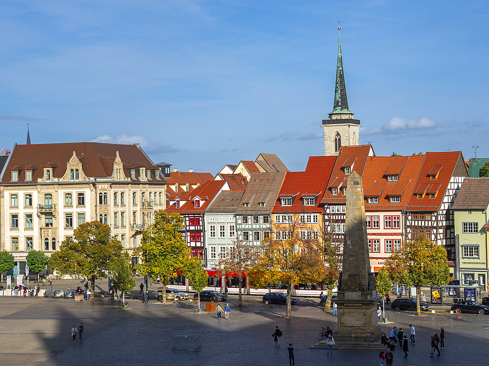 View of the city of Erfurt, the capital and largest city of the Central German state of Thuringia, Germany, Europe