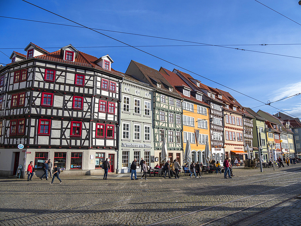 View of the city of Erfurt, the capital and largest city of the Central German state of Thuringia, Germany, Europe