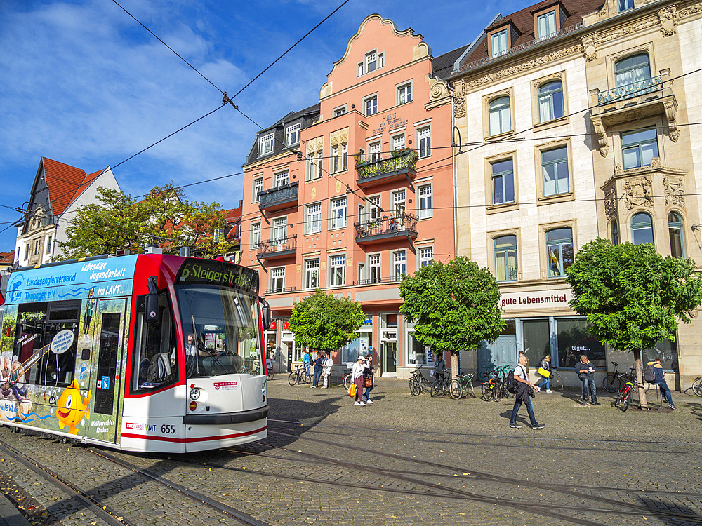 View of the city of Erfurt, the capital and largest city of the Central German state of Thuringia, Germany, Europe