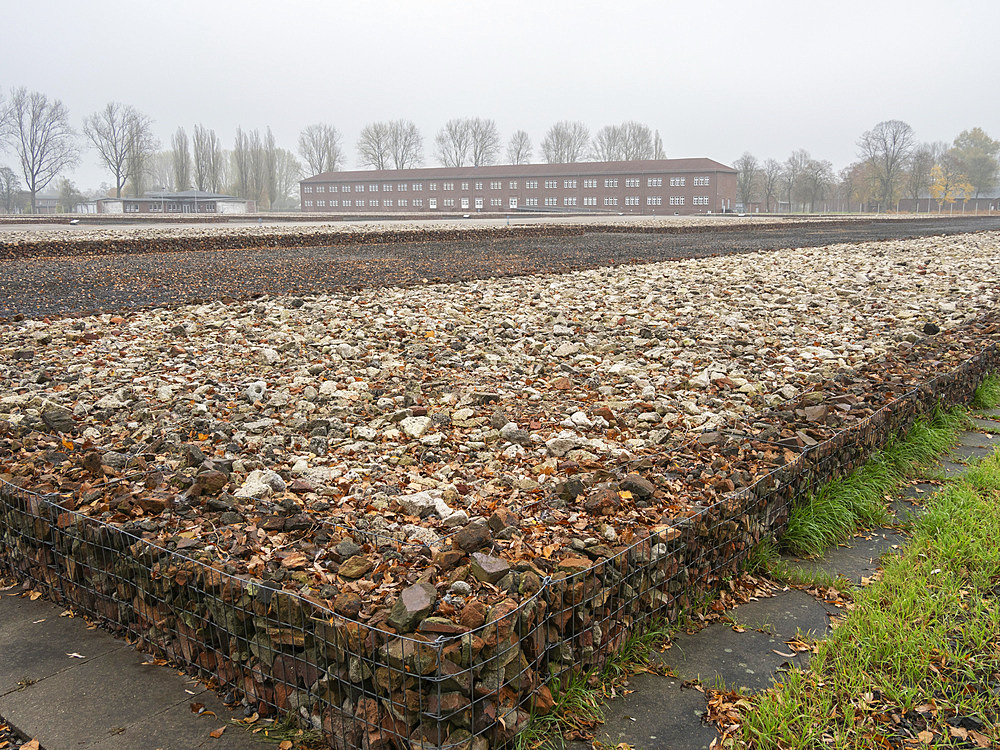 Buildings in Neuengamme Concentration Camp 1938-1945, the largest concentration camp in Northwest Germany, Europe