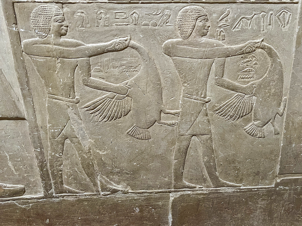 Relief from a tomb in Saqqara, part of the Memphite Necropolis, UNESCO World Heritage Site, Egypt, North Africa Africa