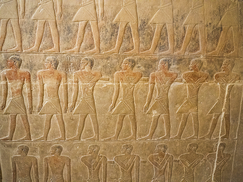 Relief from a tomb in Saqqara, part of the Memphite Necropolis,UNESCO World Heritage Site, Egypt, North Africa Africa