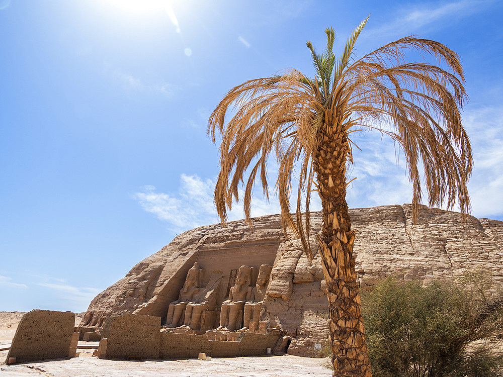 The Great Temple of Abu Simbel with its four iconic 20 meter tall seated colossal statues of Ramses II (Ramses The Great), UNESCO World Heritage Site, Abu Simbel, Egypt, North Africa, Africa