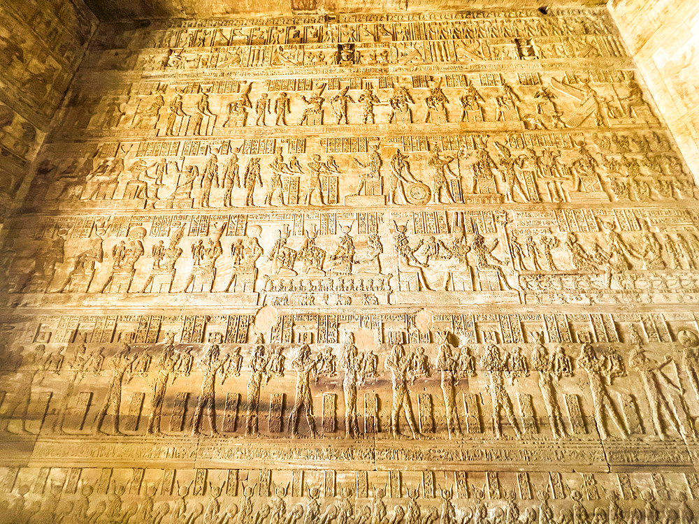 Interior of the Roman mammisi, dating to the reigns of Trajan and Marcus Aurelius, Dendera Temple complex, Dendera, Egypt, North Africa, Africa