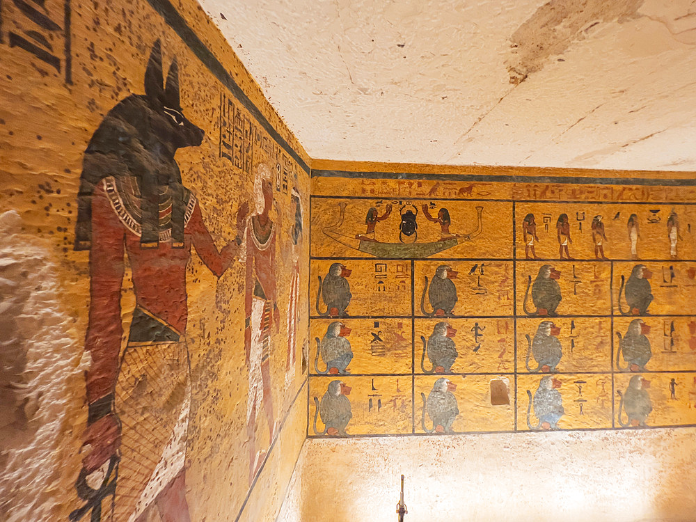 Reliefs and paintings in the tomb of Tutankhamun, who reigned approximately 1334 to 1325 BC, Dynasty 18, Valley of the Kings, UNESCO World Heritage Site, Thebes, Egypt, North Africa, Africa