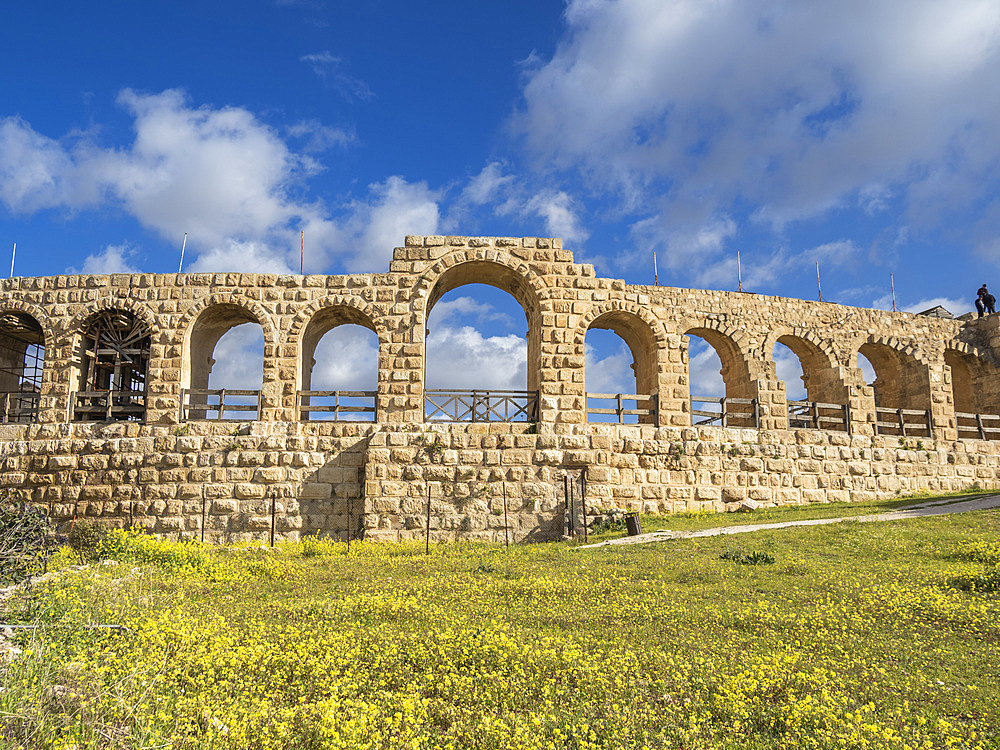 Entrance to the Hippodrome in Jerash, believed to have been founded in 331 BC by Alexander the Great, Jerash, Jordan, Middle East