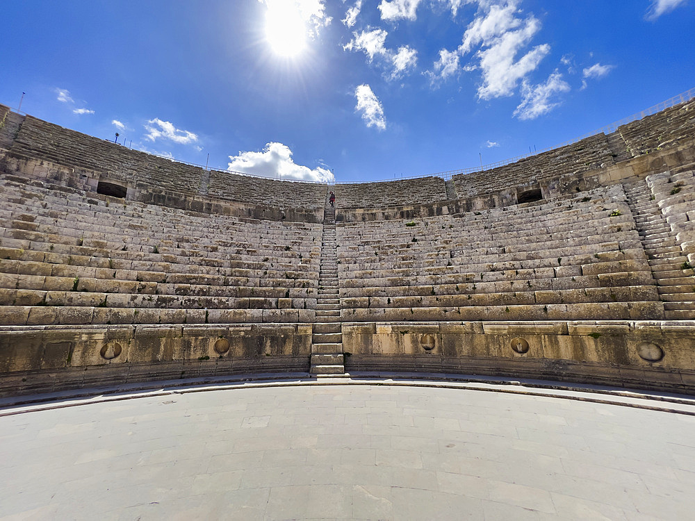 The great North Theater in the ancient city of Jerash, believed to be founded in 331 B.BC by Alexander the Great, Jerash, Jordan, Middle East