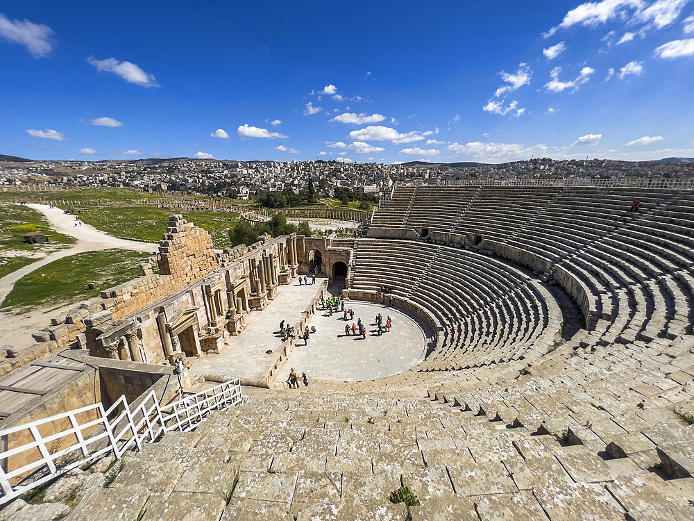 The great North Theater in the ancient city of Jerash, believed to be founded in 331 BC by Alexander the Great, Jerash, Jordan, Middle East