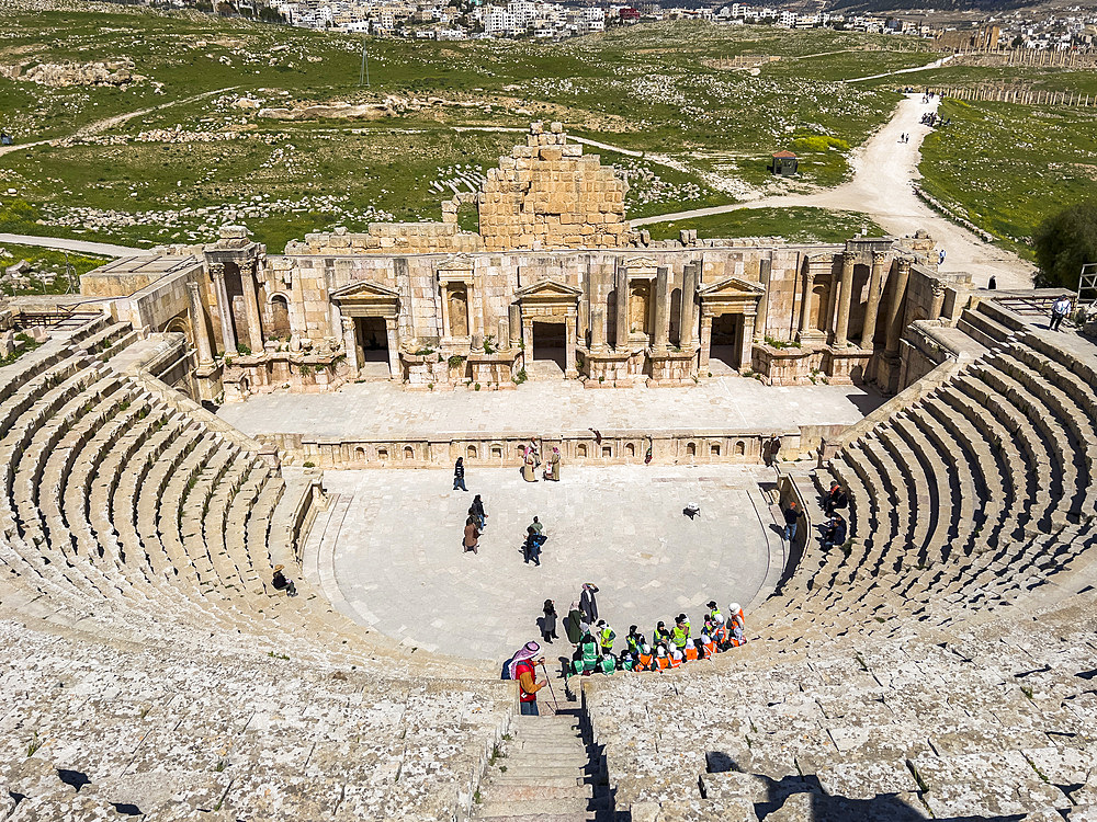 The great North Theater in the ancient city of Jerash, believed to be founded in 331 BC by Alexander the Great, Jerash, Jordan, Middle East