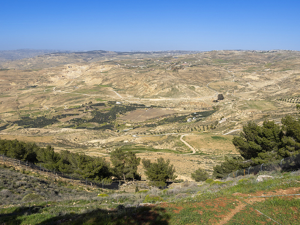 Mount Nebo, mentioned in the Bible as the place where Moses was granted a view of the Promised Land before his death, Jordan, Middle East