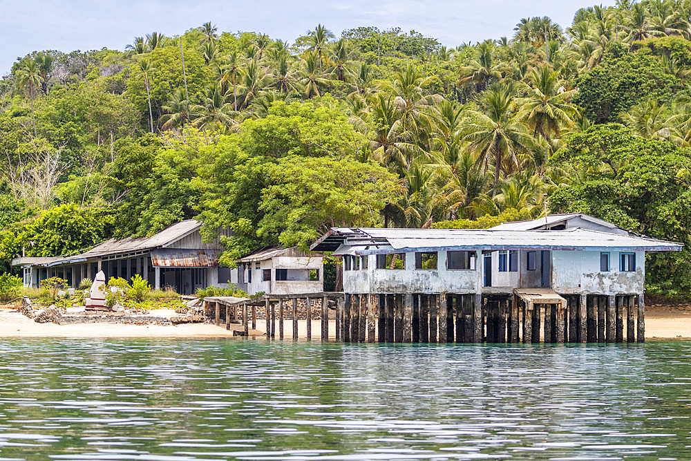 View of a local building on Bangka Island, off the northeastern tip of Sulawesi, Indonesia, Southeast Asia, Asia