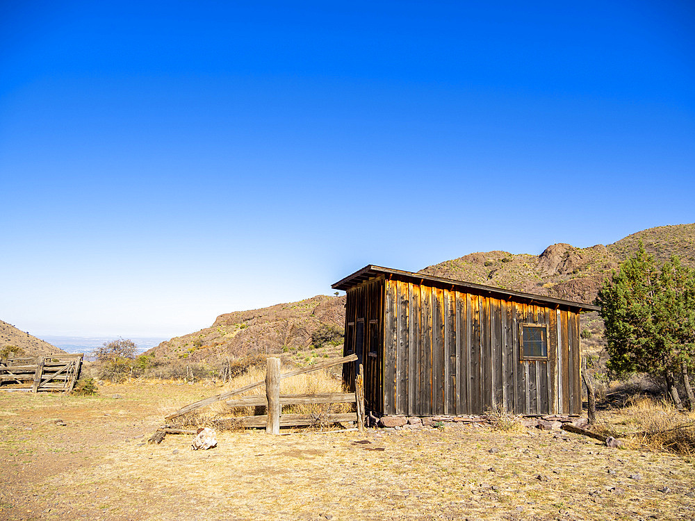 Abandoned building circa late 1800s from the Van Patten Mountain Camp, Dripping Springs Trail, Las Cruces, New Mexico, United States of America, North America