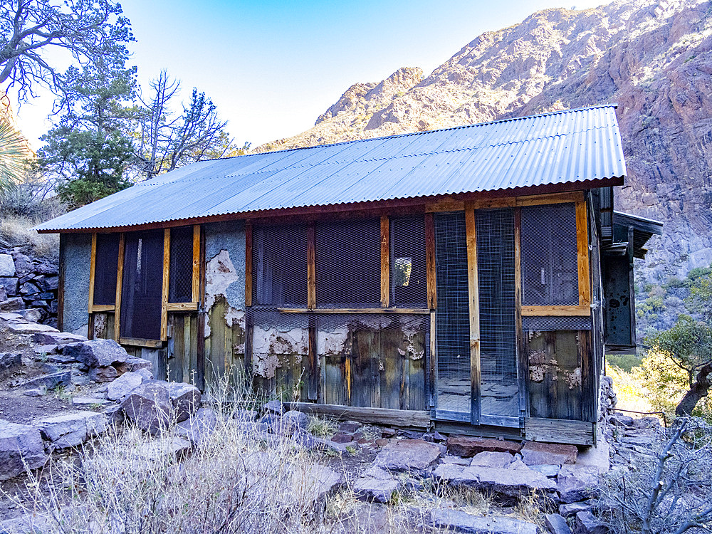 Abandoned building circa late 1800s from the Van Patten Mountain Camp, Dripping Springs Trail, Las Cruces, New Mexico, United States of America, North America