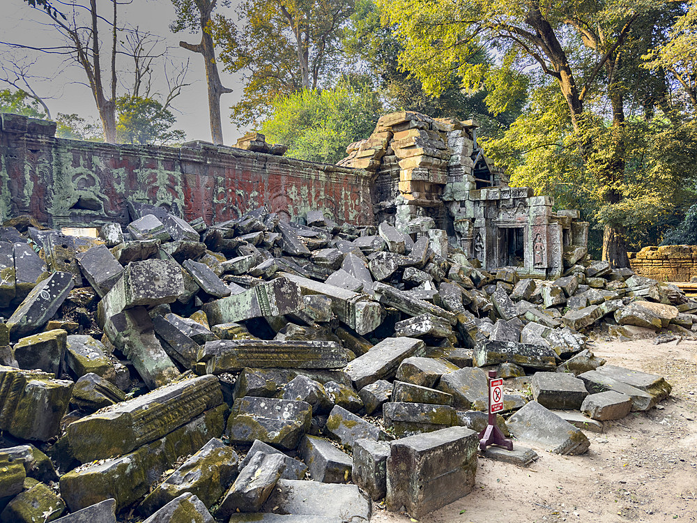 Ta Prohm Temple, a Mahayana Buddhist monastery built in the late 12th century for Khmer king Jayavarman VII, Angkor, UNESCO World Heritage Site, Cambodia, Indochina, Southeast Asia, Asia