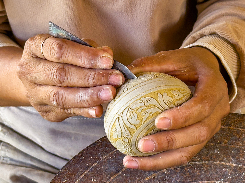 Craftsman working on various projects at the Satcha Handicraft Center in Siem Reap, Cambodia, Indochina, Southeast Asia, Asia