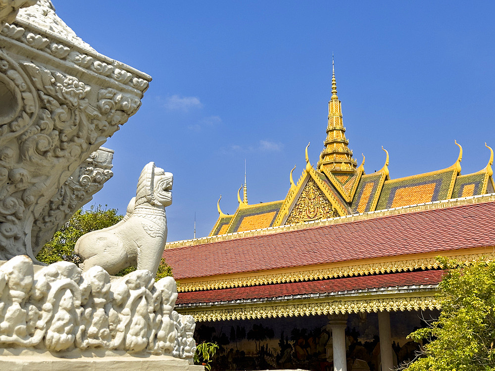 Exterior view of a stupa inside the Royal Palace grounds in Phnom Penh, Cambodia, Indochina, Southeast Asia, Asia