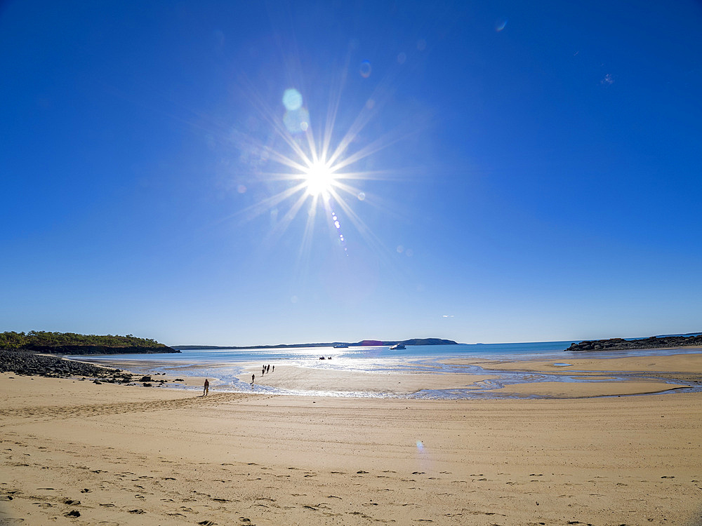 Extreme tidal range shown here at low tide as found on Bigge Island, Kimberley, Western Australia, Australia, Pacific