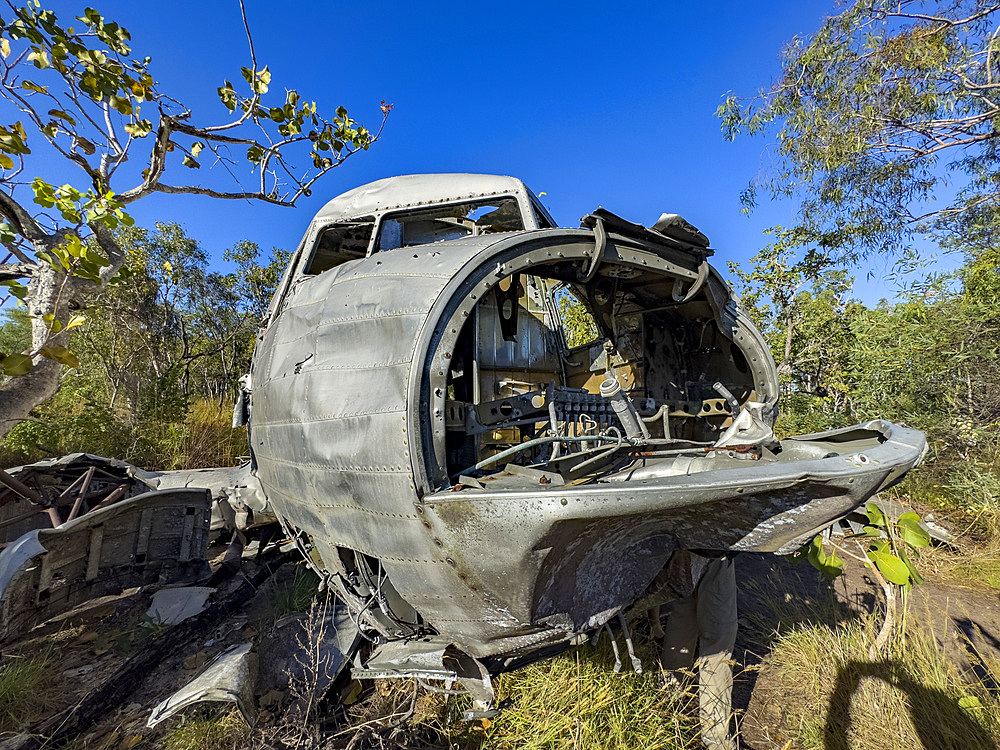 Wreck of a C-53 Skytrooper, which went down on February 26, 1942 in Vansittart Bay, Kimberley, Western Australia, Australia, Pacific