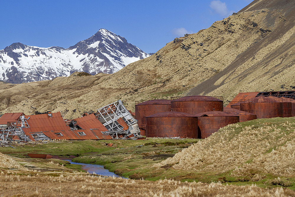 Views of the abandoned whaling station in Stromness Bay on South Georgia in the Southern Ocean, Polar Regions