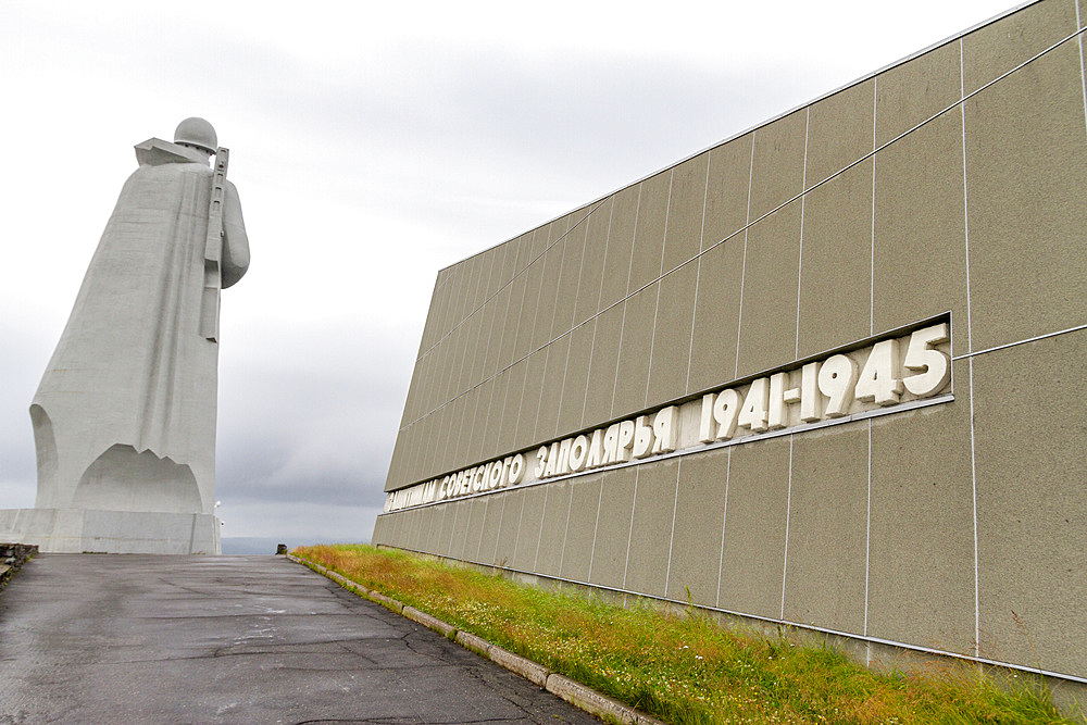 The WWII Patriotic War Memorial (known as the Alesha-memorial) in the Russian seaport city of Murmansk, Russia.