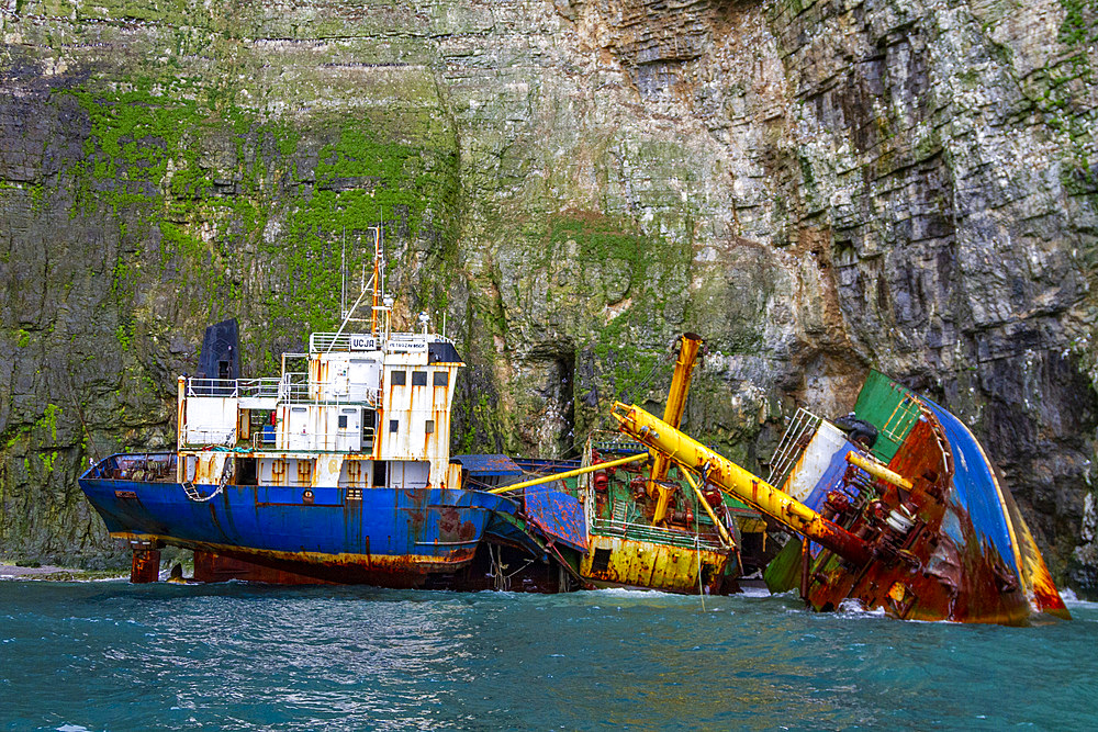 In May of 2009 the Russian reefer ship Petrozavodsk literally ran into the Fuglefjellet cliffs on Bear Island, Norway.