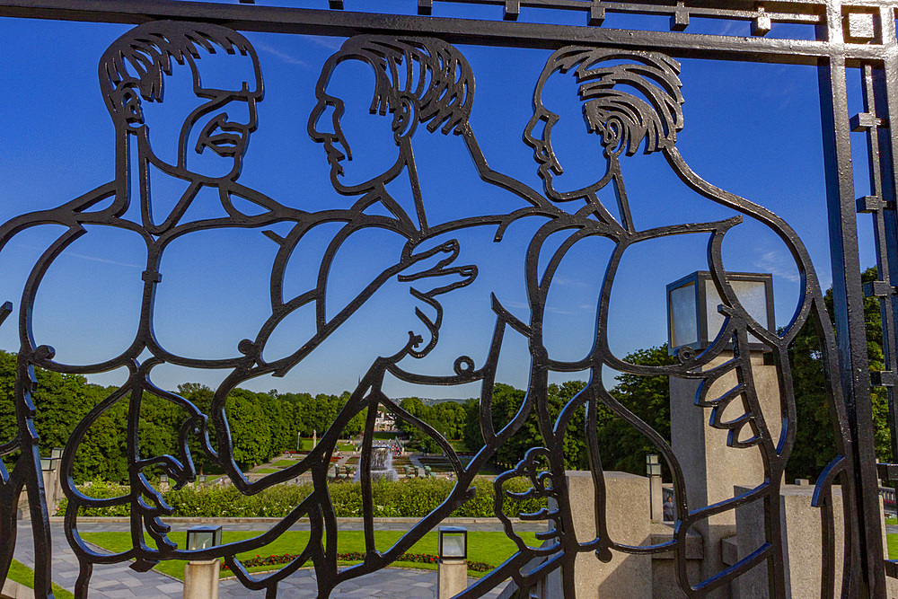 Views from the Vigeland Sculpture Park in the city of Oslo, Norway, Scandinavia, Europe