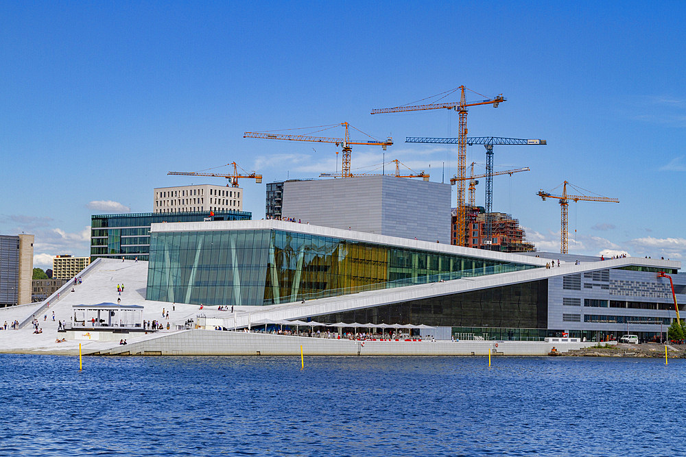 View of the Opera House in the city of Oslo, Norway, Scandinavia, Europe