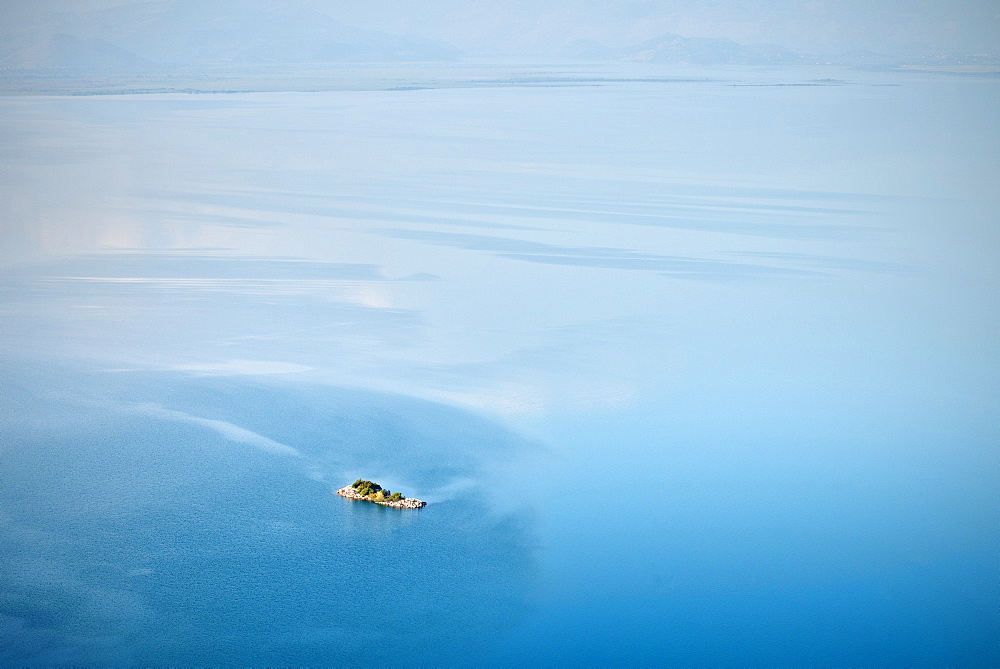 Tiny island in the lake near Murici, Lake Skadar National Park, Montenegro, Western Balkan, Europe