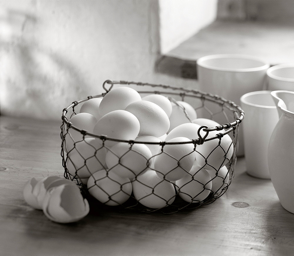 Eggs in a basket, Kitchen, Food