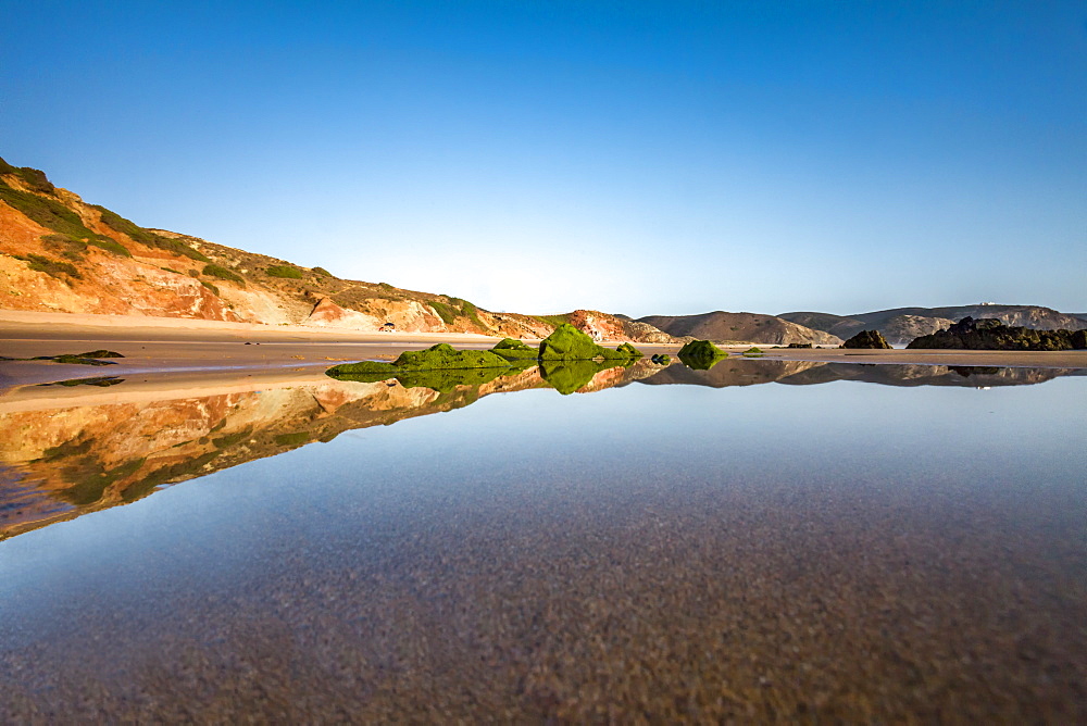 Beach at sunset, Praia da Amado, Costa Vicentina, Algarve, Portugal