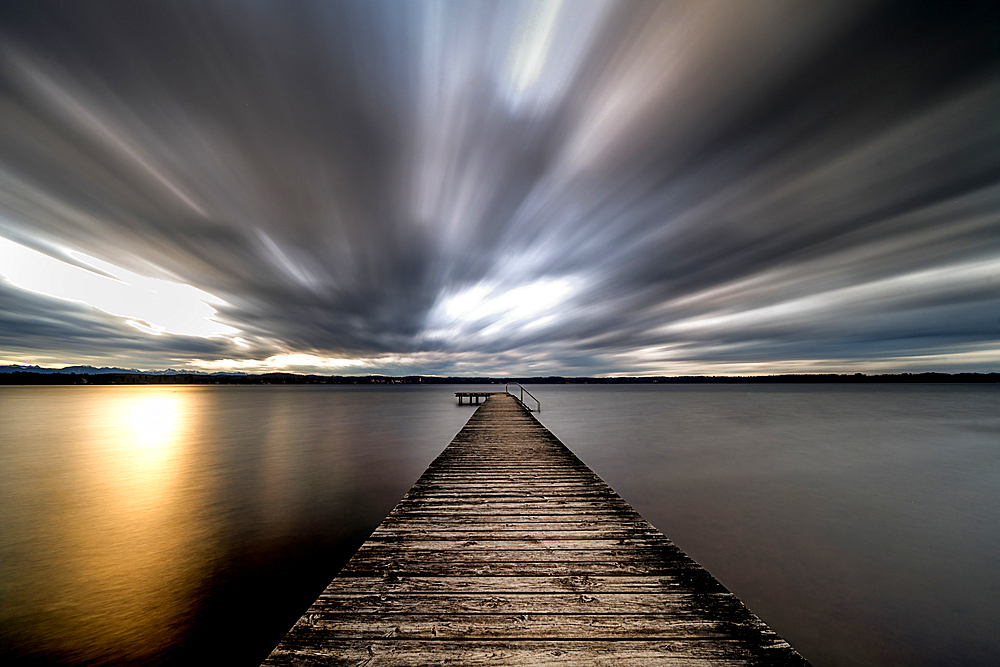 Evening at Lake Starnberg, St. Heinrich, Germany