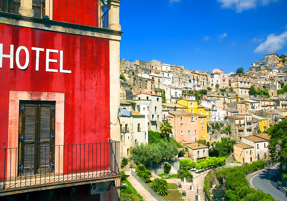 Colourful housing, Ragusa, Sicily, Italy