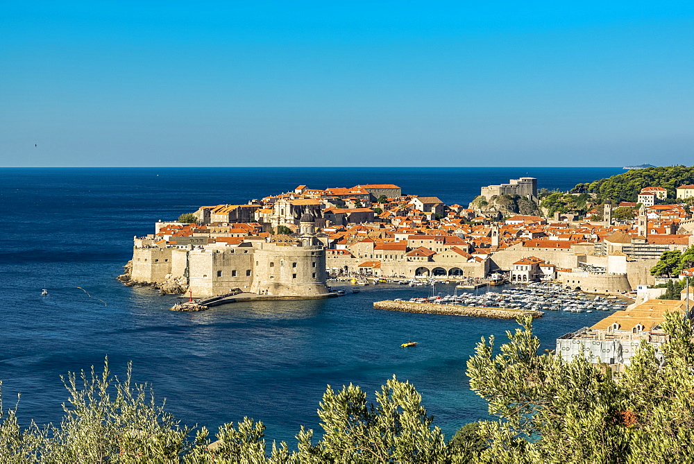 View of Fort Lovrjenac and the Old City of Dubrovnik, Dubrovnik, Dubrovnik-Neretva County, Croatia