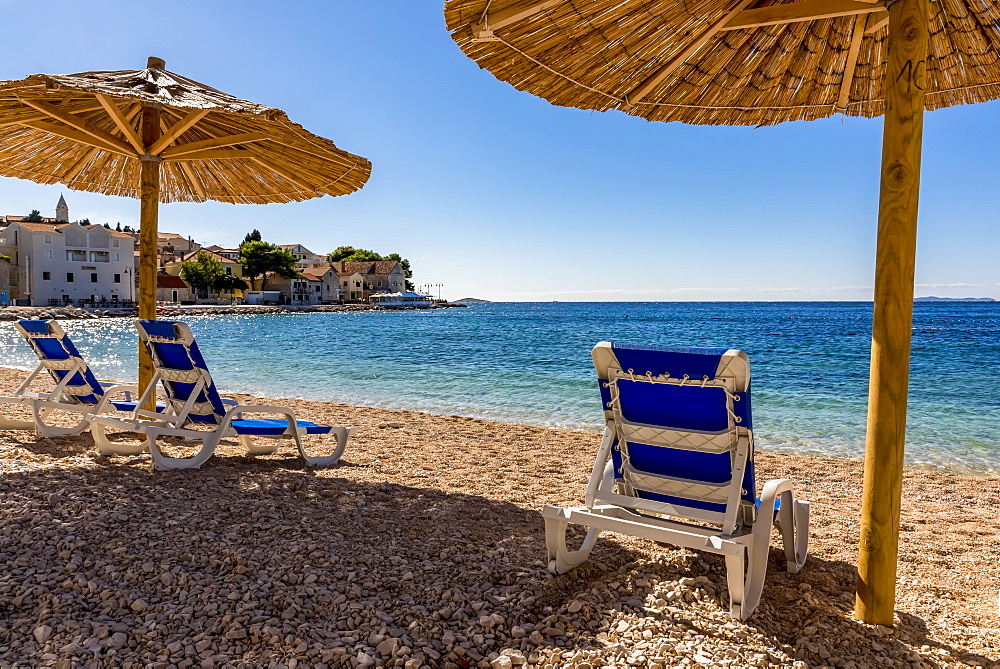 Famous beautiful Mala Raduca beach, Primosten, Croatia