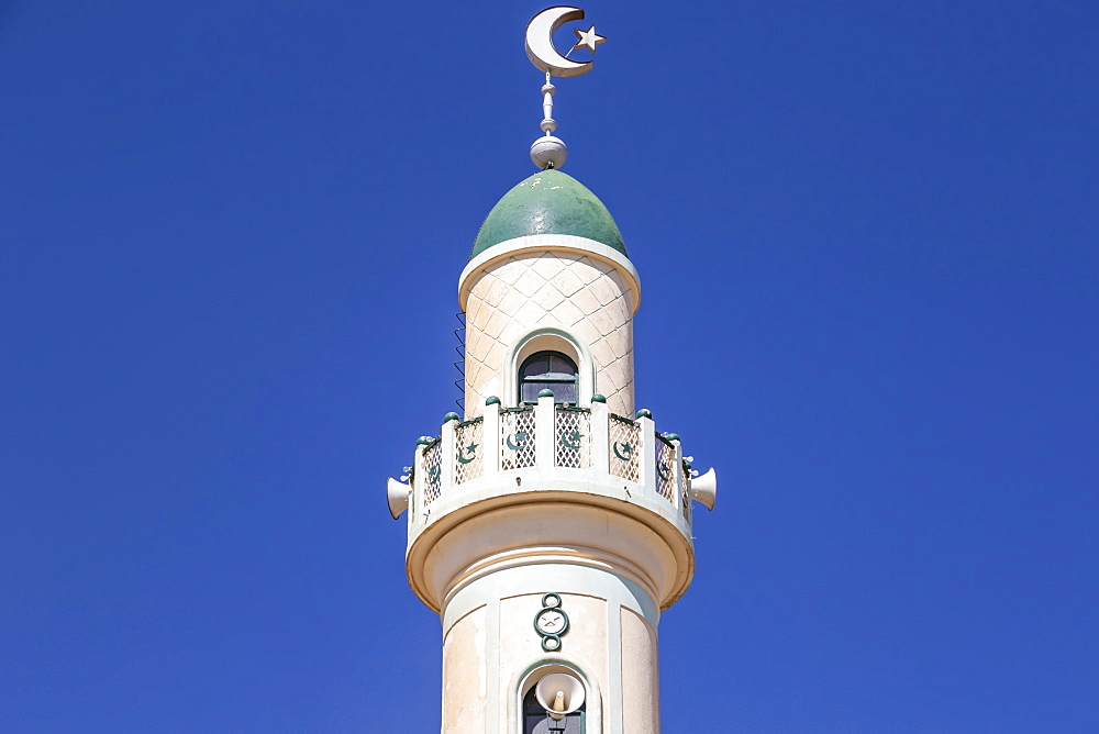 Minaret of the Great Mosque of Asmara, also known as Al Kulafah Al Rashidan, Asmara, Central Region, Eritrea