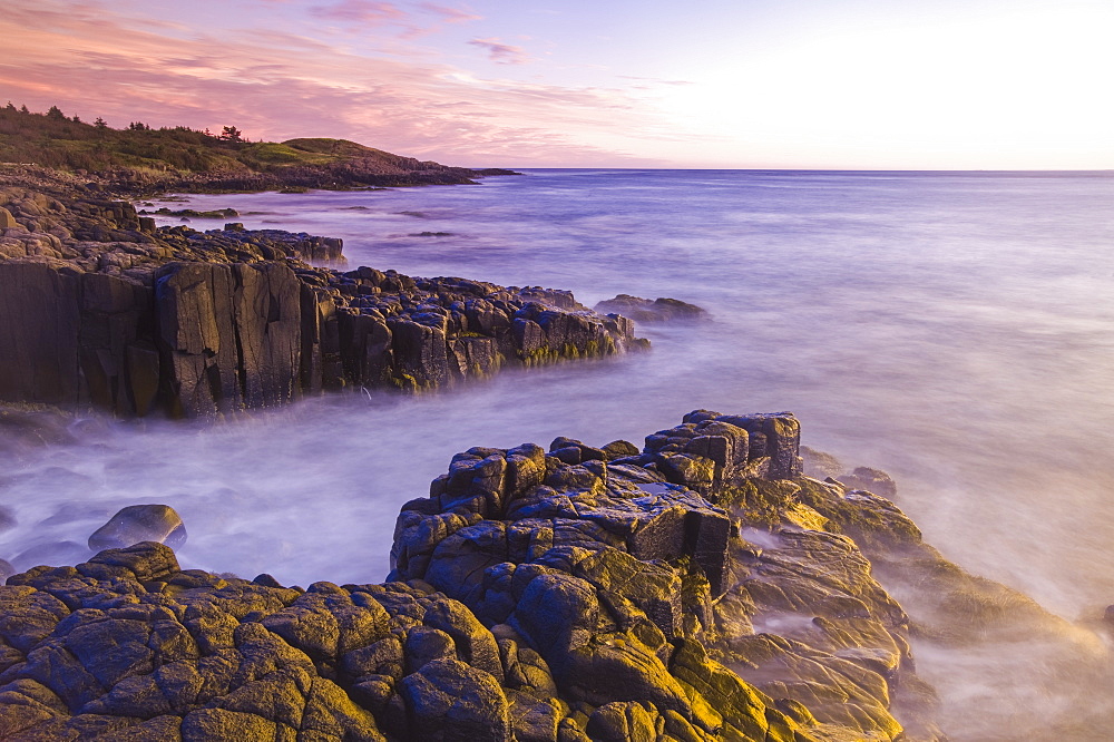 Basalt rock cliffs, Dartmouth Point, Bay of Fundy, Long Island,Nova Scotia, Canada