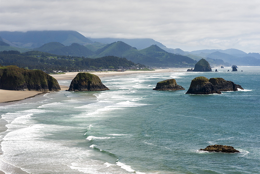 Ecola Point offers a very popular view of the Oregon coast, Cannon Beach, Oregon, United States of America