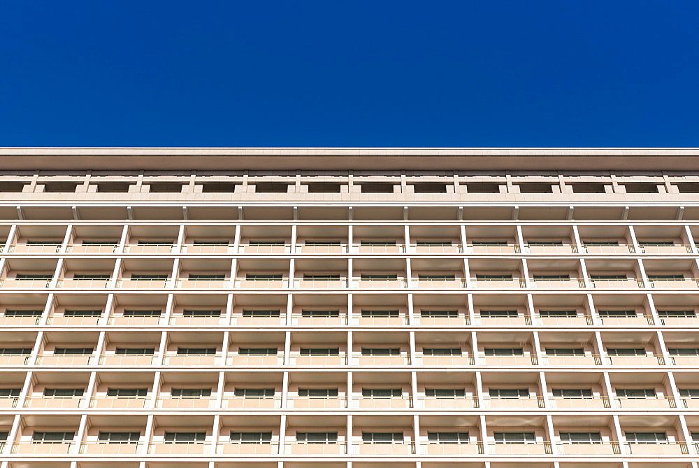 Architectural detail of a building's facade, Beijing, China