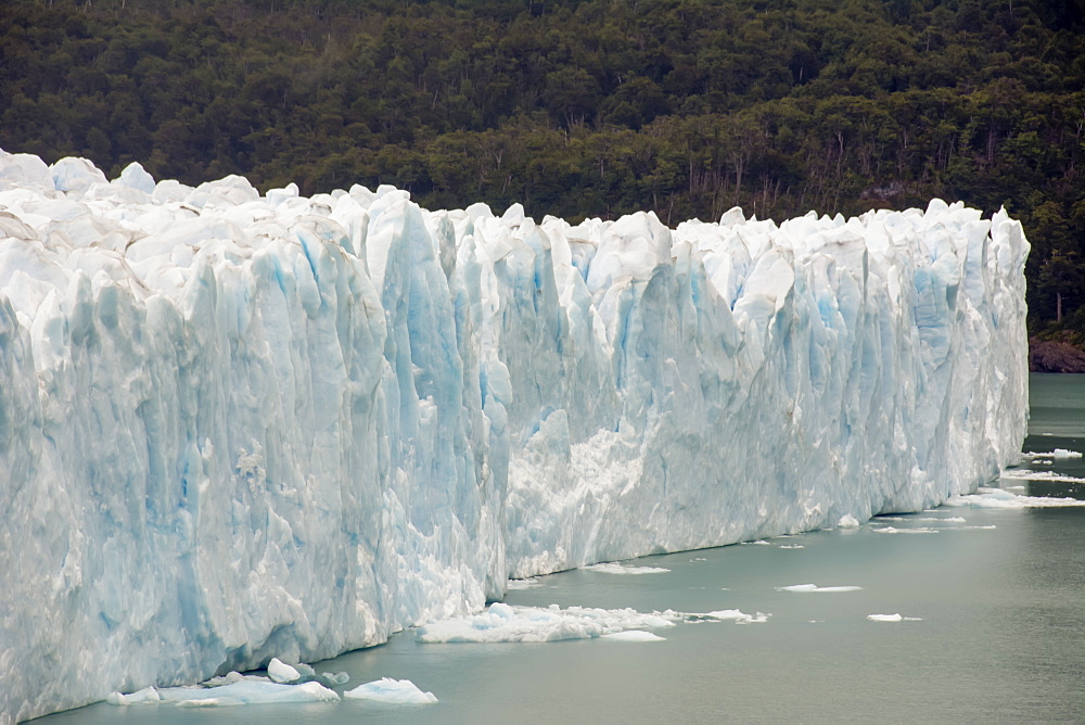 The Perito Moreno Glacier up close showing the blue ice and green water, Cafayate, Santa Cruz Province, Argentina