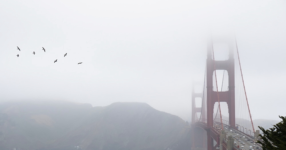 Golden Gate Bridge on a cloudy day, San Francisco, California, United States of America